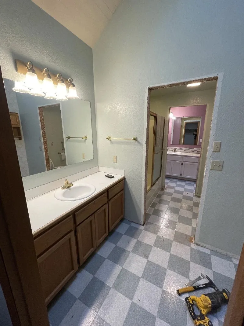 Bathroom before remodeling - outdated fixtures and design