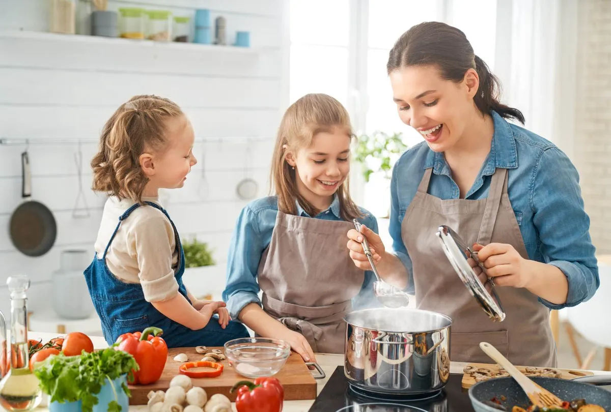 Family Cooking in the Kitchen