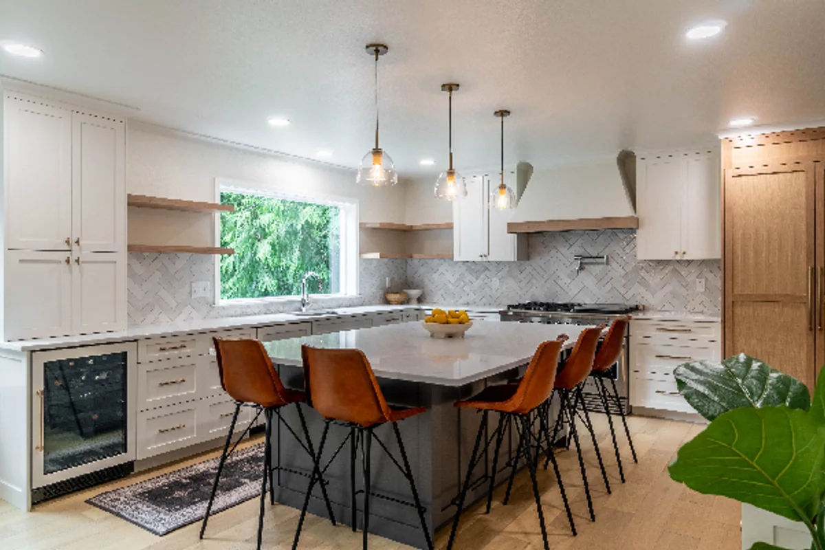 Completed whole-home remodel with built-in cabinetry